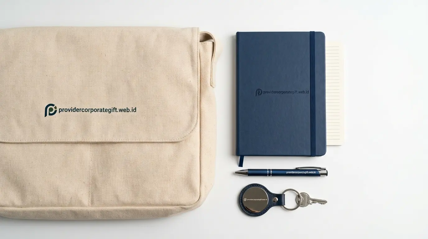 Ilustrasi corporate gift set dengan kemasan premium