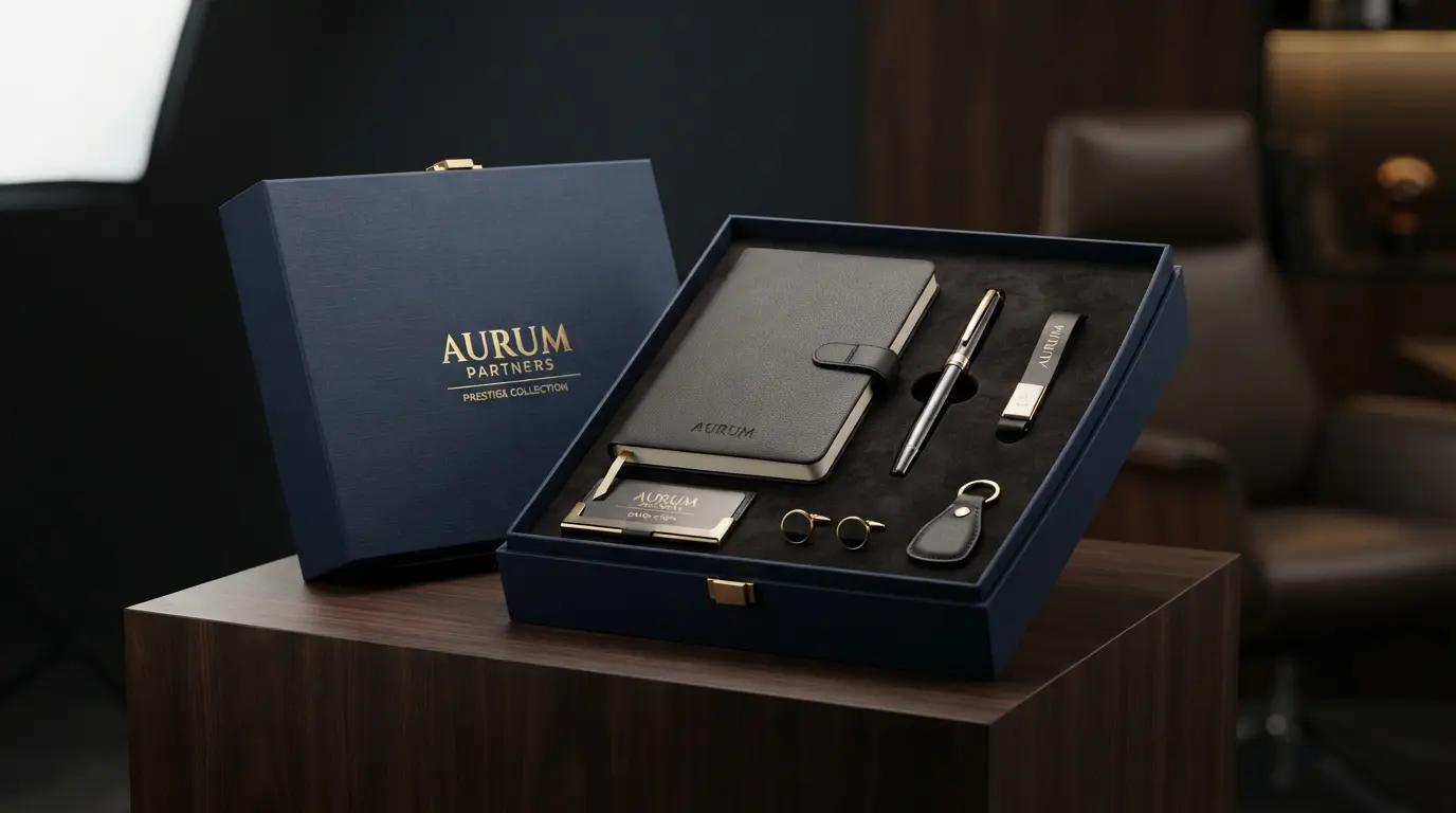 Ilustrasi gift set eksklusif untuk klien VIP