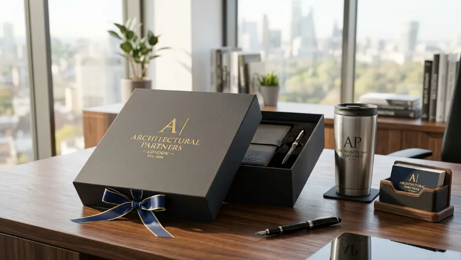 Konsistensi identitas visual pada paket branded gift set perusahaan