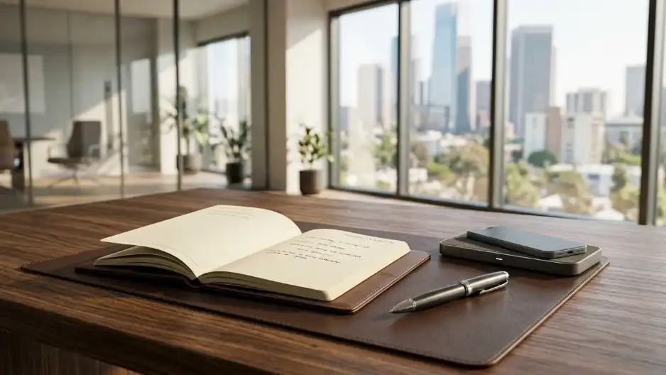 Stationery dan notebook kulit eksklusif untuk welcome kit karyawan