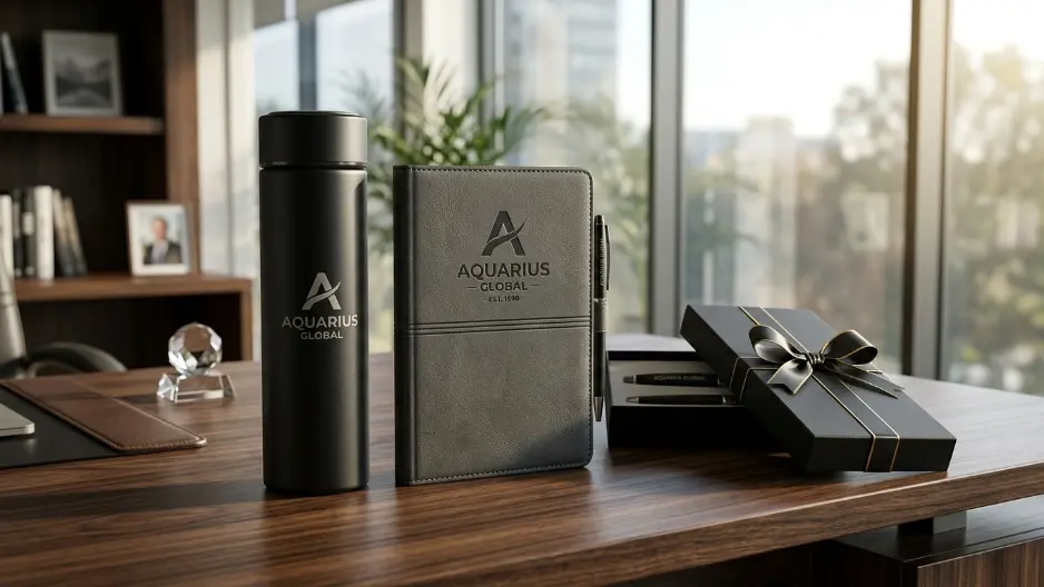 Elemen kustomisasi dan teknik branding pada custom company gift set