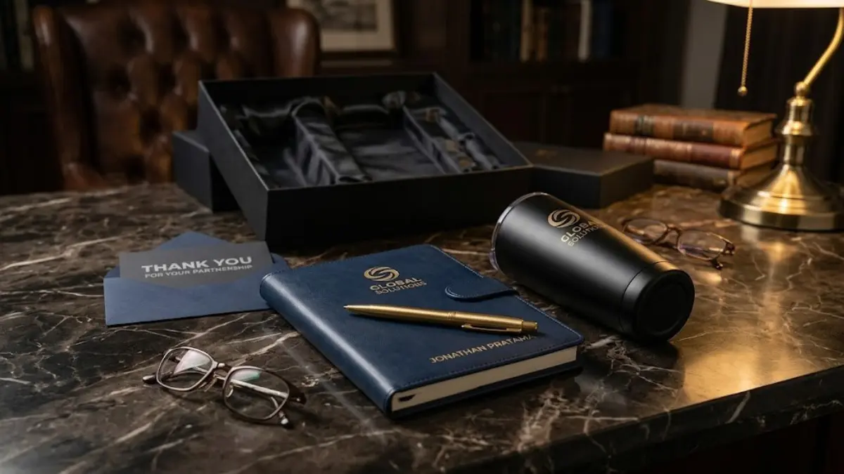Kemasan gift set corporate premium yang rapi dan elegan