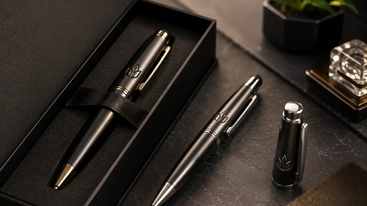 Grafir Logo pada Pen Metal Eksklusif