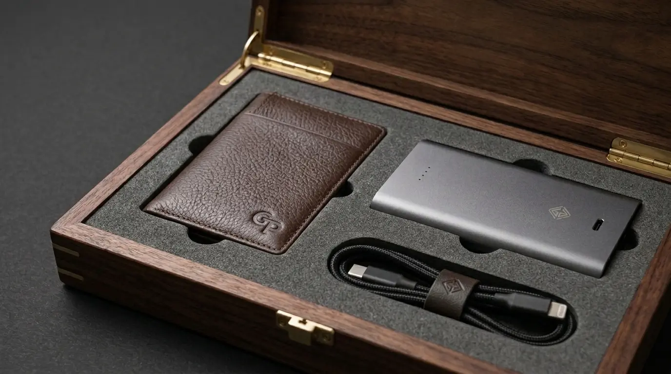 Ilustrasi exclusive wooden box corporate gift mewah