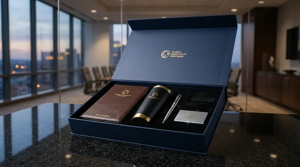 Desain kemasan premium gift set dengan finishing rigid box eksklusif
