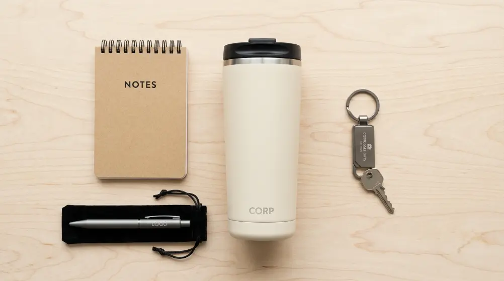 Contoh kombinasi isi corporate gift set budget 100 ribuan yang fungsional dan rapi
